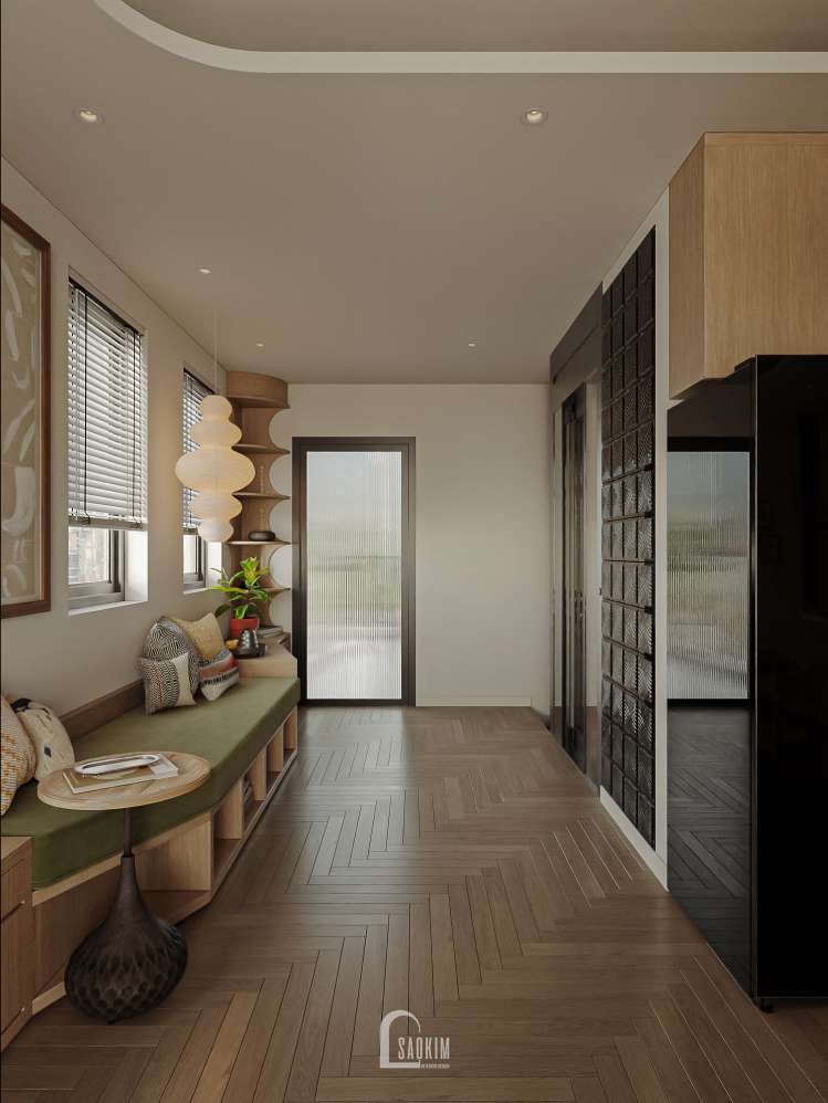 Thiết kế khu vực ghế thư giãn liền kề xẻ khe khu đô thị Vinhomes Ocean Park 3